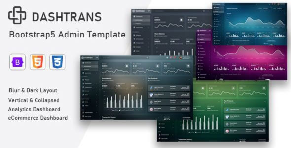 قالب HTML ناحیه مدیریت Dashtrans ساخته شده با بوت استرپ 5