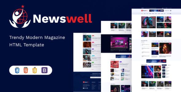 قالب HTML وبلاگ و مجله خبری Newswell